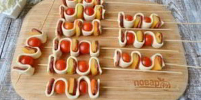 Рецепт пиццы на шпажках