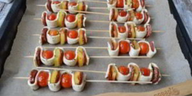 Рецепт пиццы на шпажках