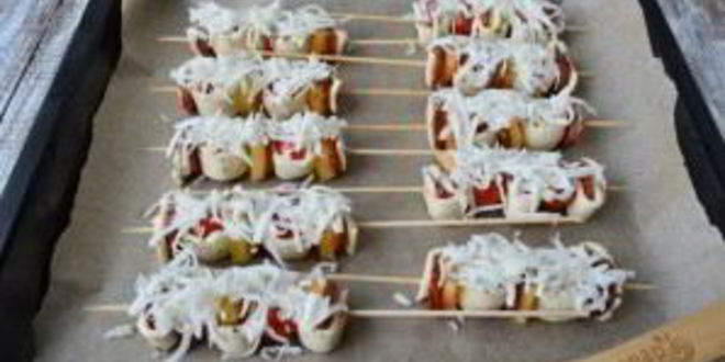 Рецепт пиццы на шпажках