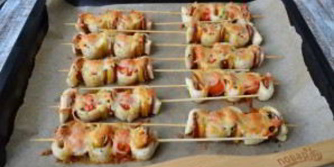 Рецепт пиццы на шпажках