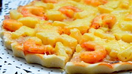 Рецепт Пиццы с ананасами и креветками