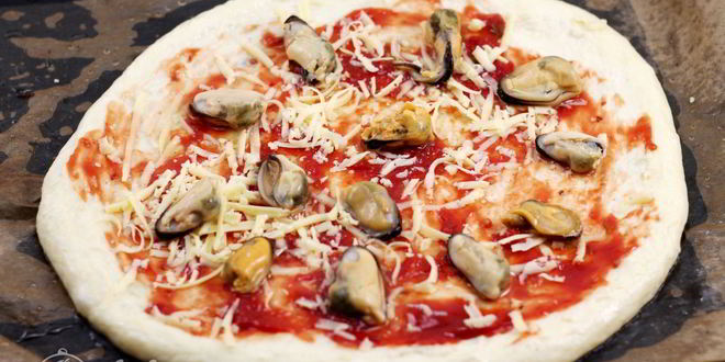 Рецепт пиццы с мидиями