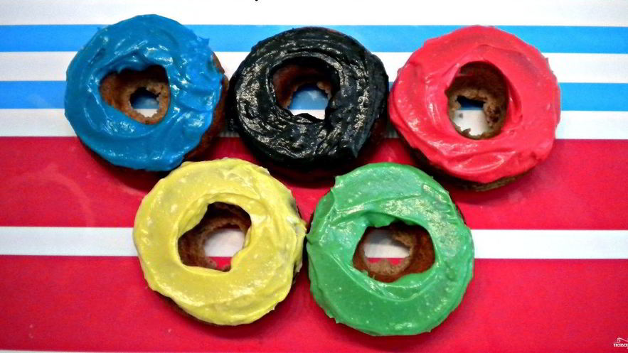 Рецепт пончиков олимпийских кольца