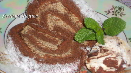 Рецепт Шоколадна-кофейного рулет