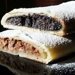 Рецепт Штруделя из творожного теста с маком и яблоками