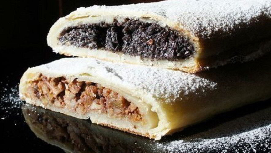 Рецепт штруделя из творожного теста с маком и яблоками