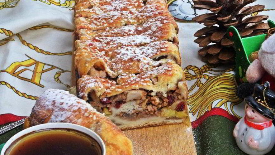 Рецепт штруделя с грушей и яблоками