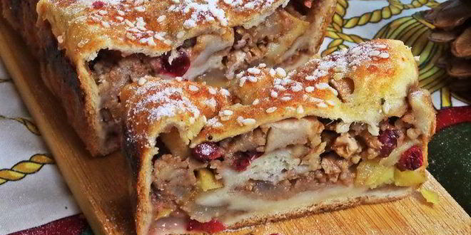 Рецепт штруделя с грушей и яблоками