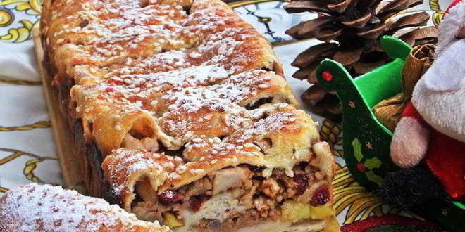 Рецепт штруделя с грушей и яблоками