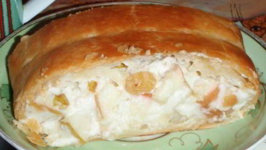 Рецепт штруделя с творогом