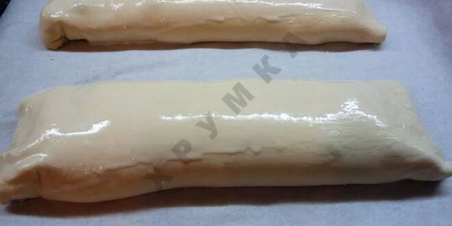 Рецепт штруделя с творожной начинкой из слоеного теста