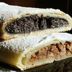 Рецепт Творожного штруделя с двумя начинками