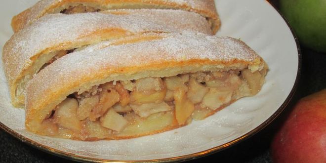 Рецепт венского яблочного штруделя из творожного теста