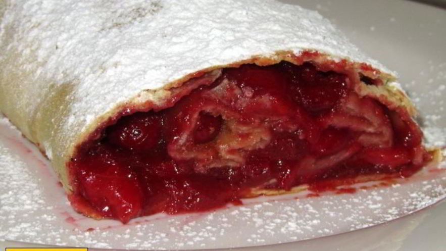 Рецепт вишневого штруделя с вишней