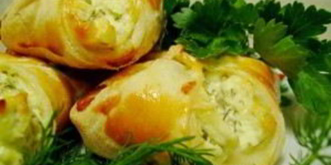 Рецепт слоеных конвертиков с творогом