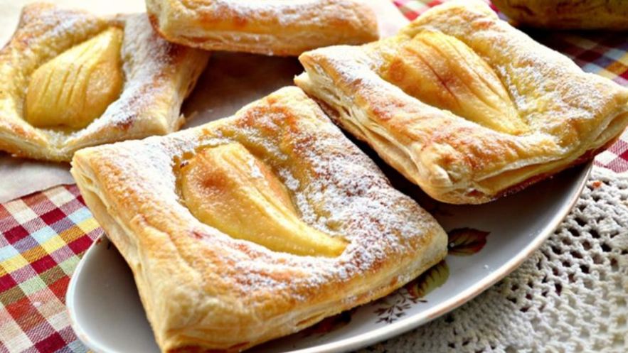 Рецепт слоек с грушами