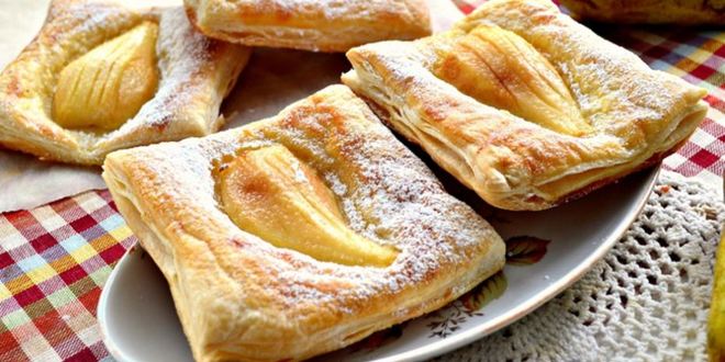 Рецепт слоек с грушами
