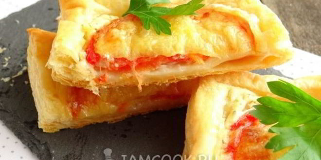 Рецепт слоек с сырно-томатной начинкой