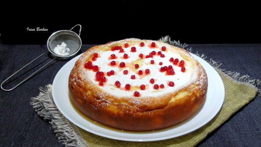 Рецепт нежного творожника с яблоками