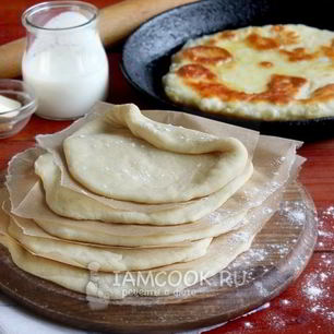 Рецепт Теста на кефире для лепешек на сковороде
