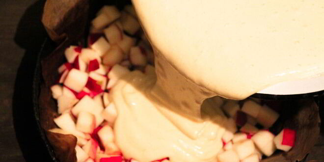 Рецепт бисквита с яблоками