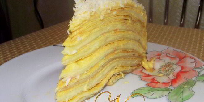 Рецепт блинного торта на белковых блинах