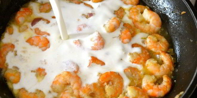 Рецепт итальянского торта из тальятелле с креветками