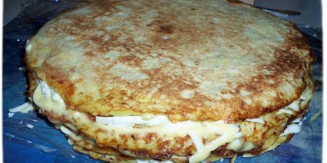 Рецепт кабачкового торта с плавленым сыром и омлетом