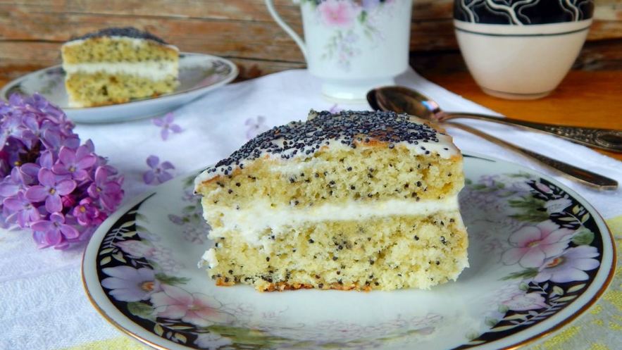 Рецепт макового торта со сметаной