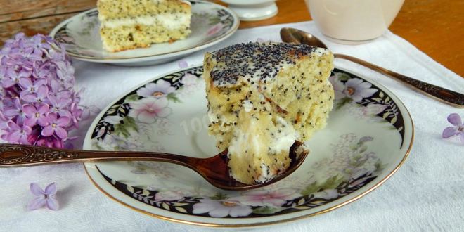 Рецепт макового торта со сметаной
