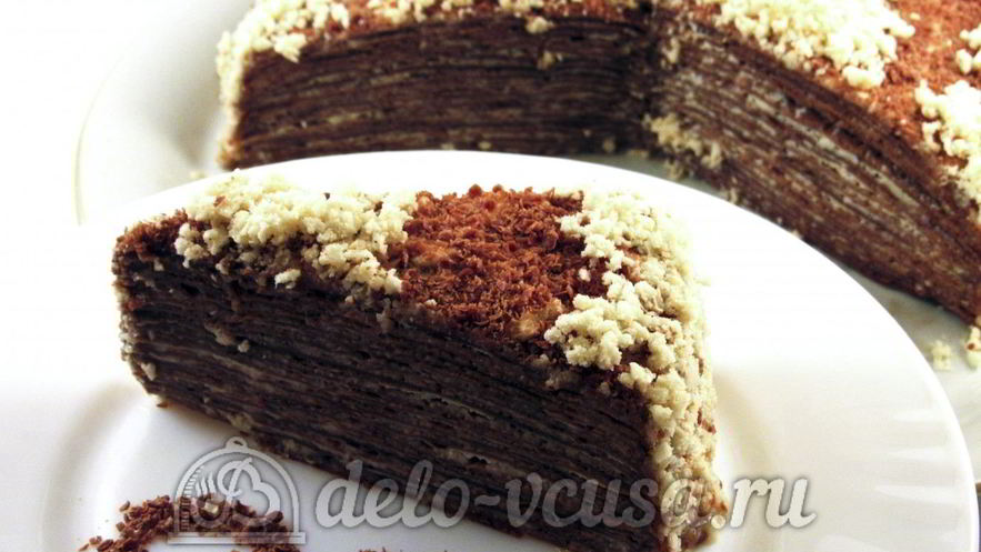 Рецепт шоколадного блинного торта