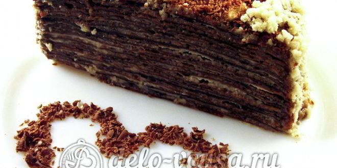 Рецепт шоколадного блинного торта
