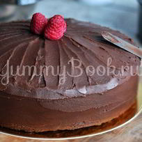 Шоколадный торт с малиной