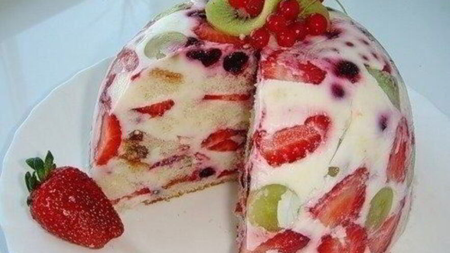 Рецепт сметанного тортика с фруктами без выпечки