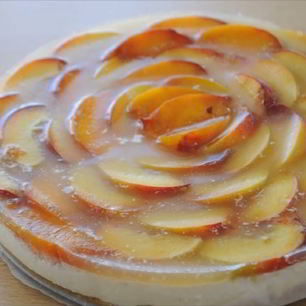 Рецепт Торта без выпечки Персиковая роза