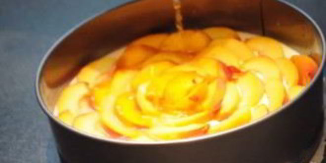 Рецепт торта без выпечки персиковая роза