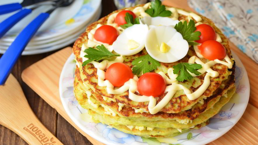 Рецепт торта из кабачковых блинчиков