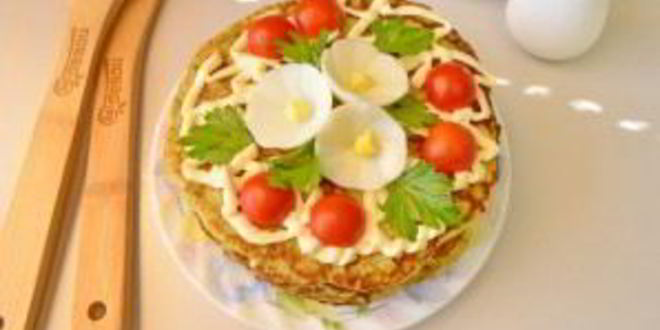 Рецепт торта из кабачковых блинчиков