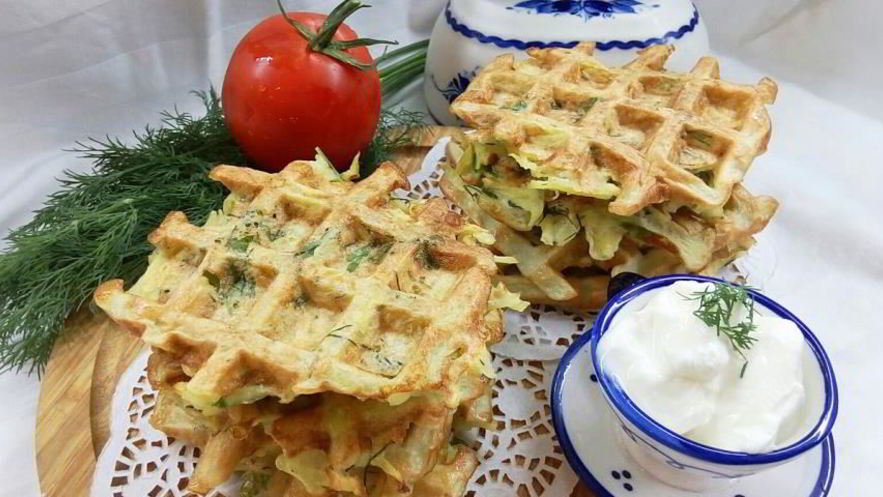 Рецепт картофельных вафель с зеленью