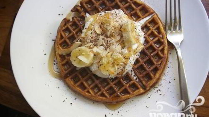 Рецепт кокосовых вафель со взбитыми сливками