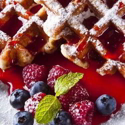 Рецепт Рождественских вафель с черникой