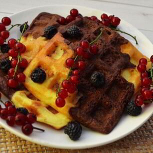 Рецепт Шоколадна-ванильных вафли