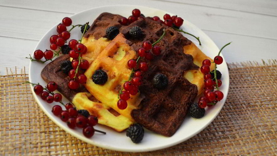 Рецепт шоколадна-ванильных вафли