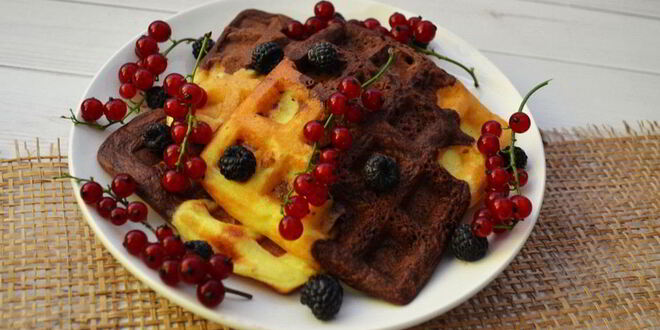 Рецепт шоколадна-ванильных вафли