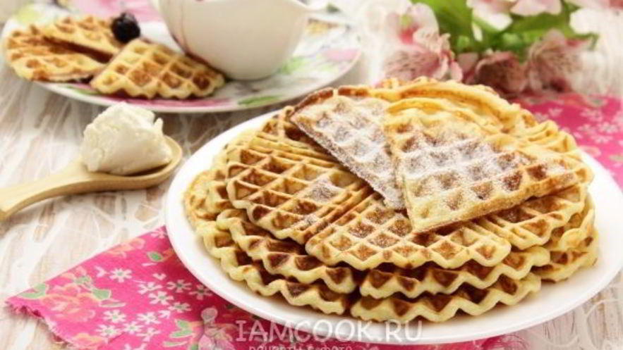 Рецепт творожных вафель