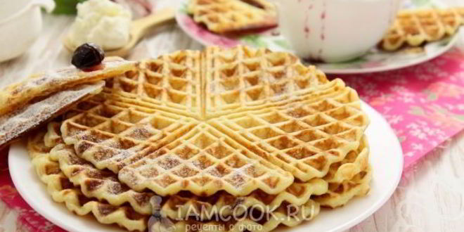 Рецепт творожных вафель