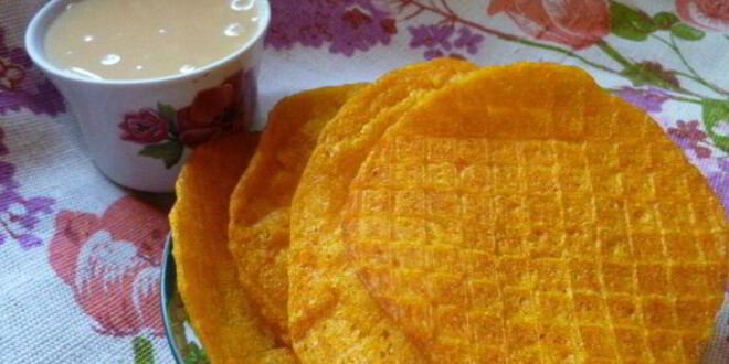 Рецепт тыквенных тонких вафель с домашней сгущенкой