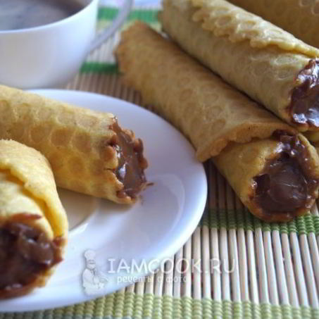 Рецепт Вафельных трубочек со сгущенкой