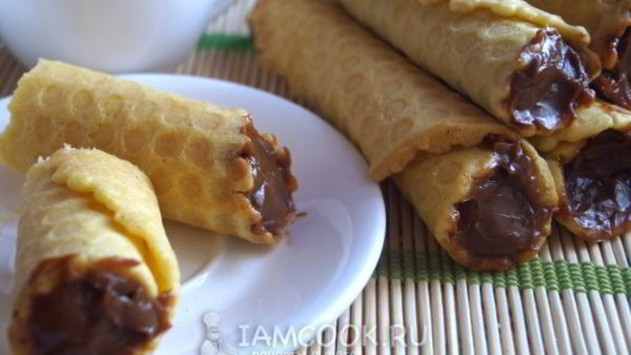 Рецепт вафельных трубочек со сгущенкой