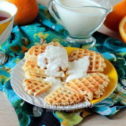 Рецепт Вафель с апельсиновым кремом